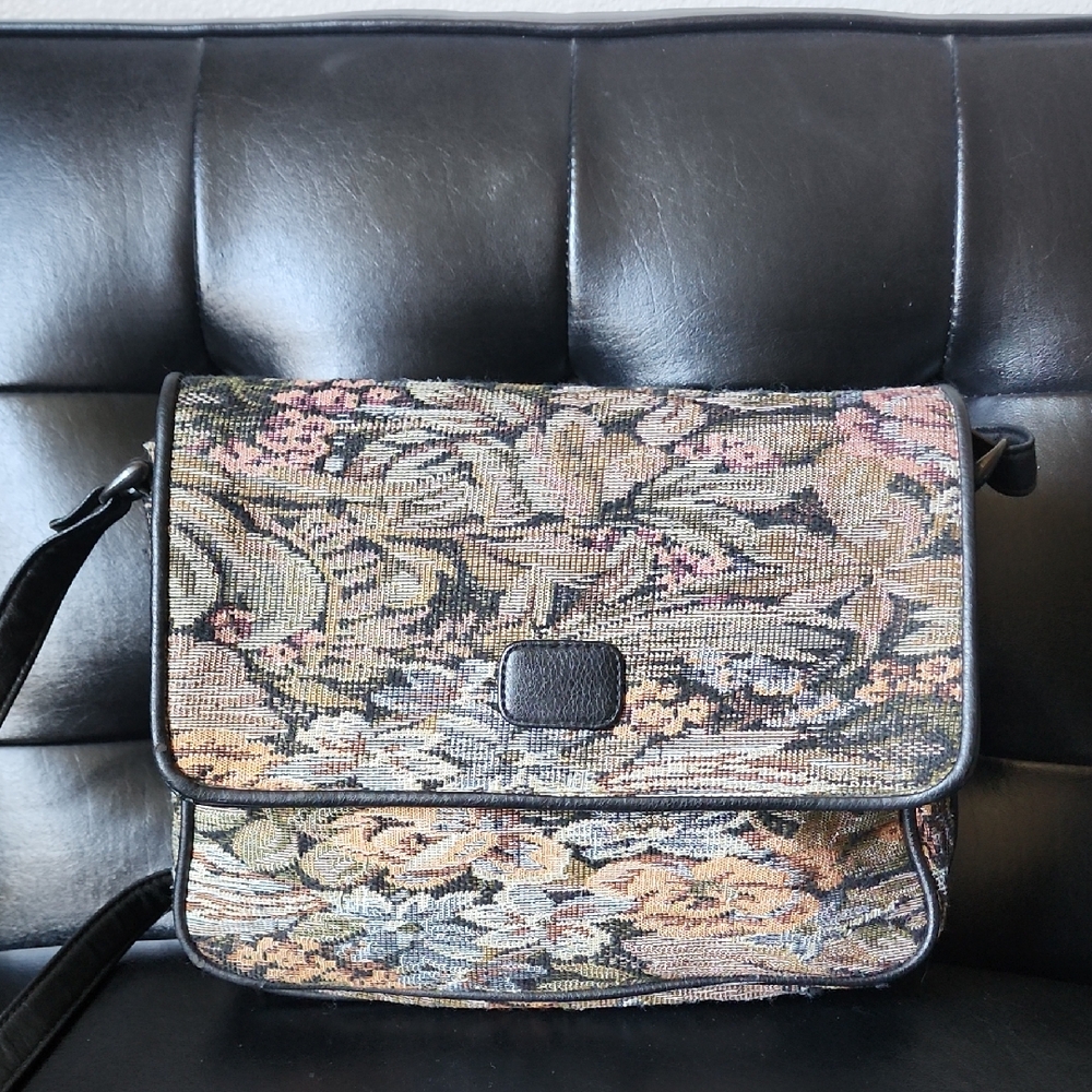 Vintage Jane Shilton Tapestry Crossbody Purse Tote Bag